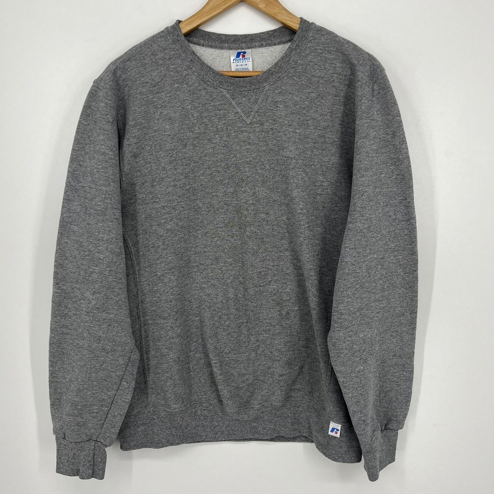 Russell Athletic Mens Crewneck Sweatshirt Heather Gray Fleece Size Medium